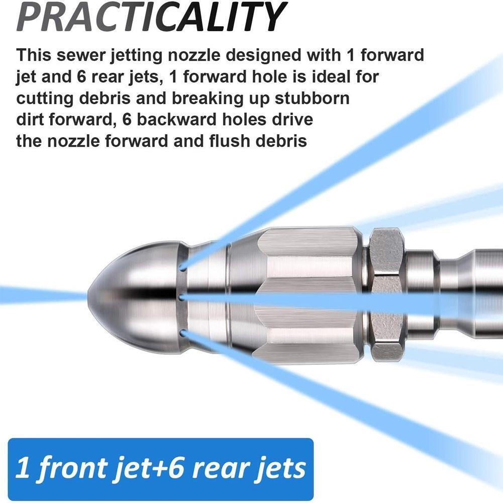 3/8''1/4'' Male Pressure Drain Washer Sewer Cleaning Pipe Rotating Jetter Nozzle For Home Garden Supplies