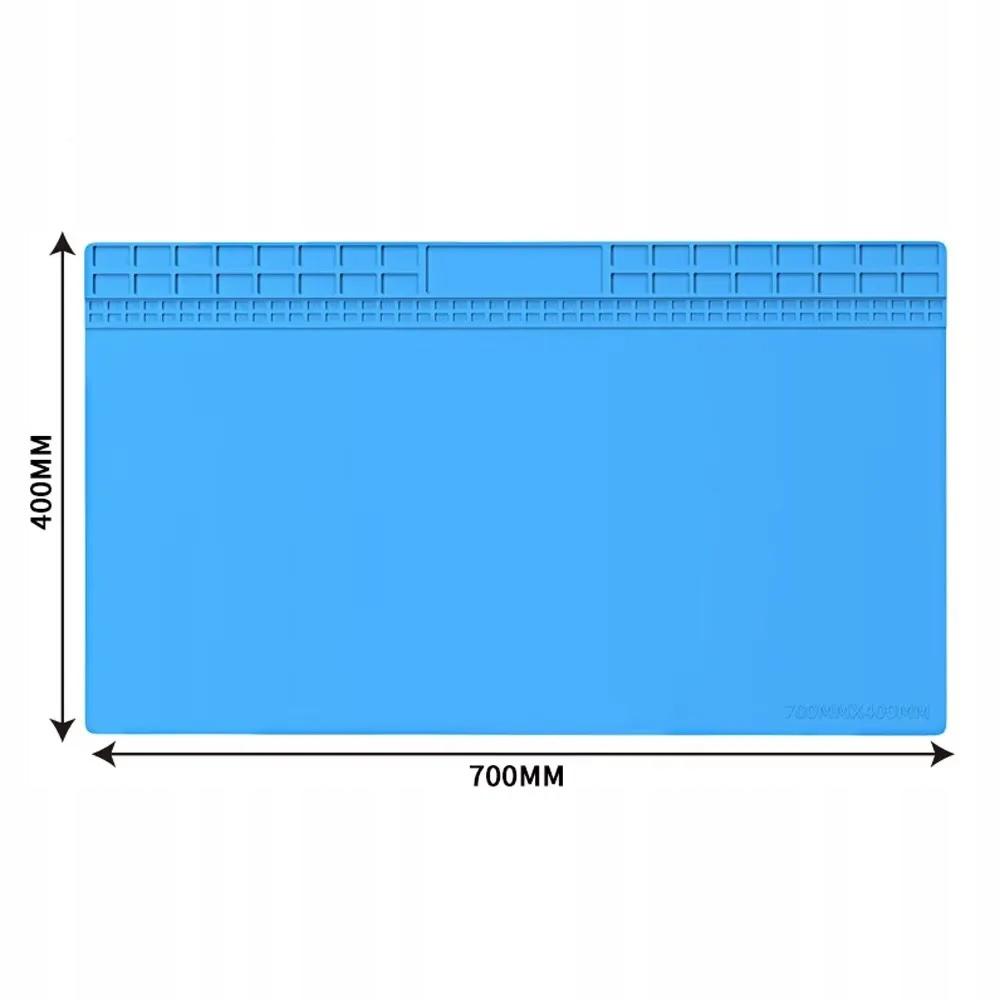 Silicone Service Mat 700×400 mm | Anti-slip | Soldering | Compartments for Tools and Components | Antistatic