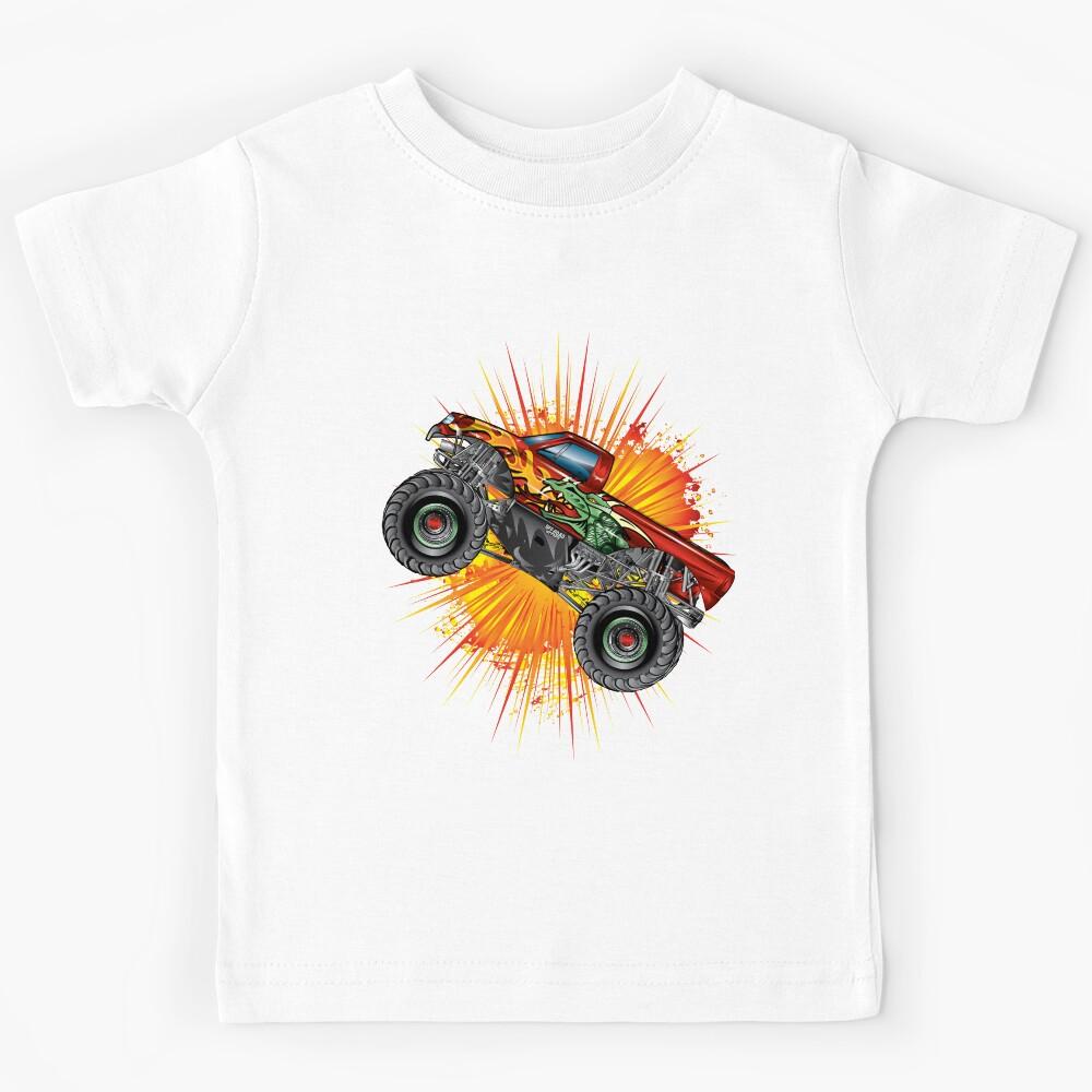 Monster Truck Dragon Explosion Stunt Kids T-Shirt 110