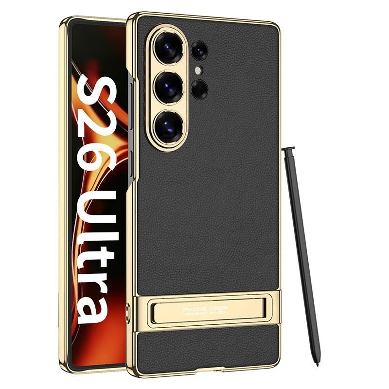 Premium Electroplated PC Phone Case With Kickstand Galaxy S26 Ultra S25 S24 Full Coverage Protective Cover