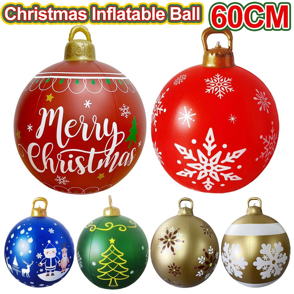 60CM Christmas Inflatable Ball Xmas Decorative Ball Outdoor Water-Proof Christmas Decor Balls Large Balls Tree Decorations
