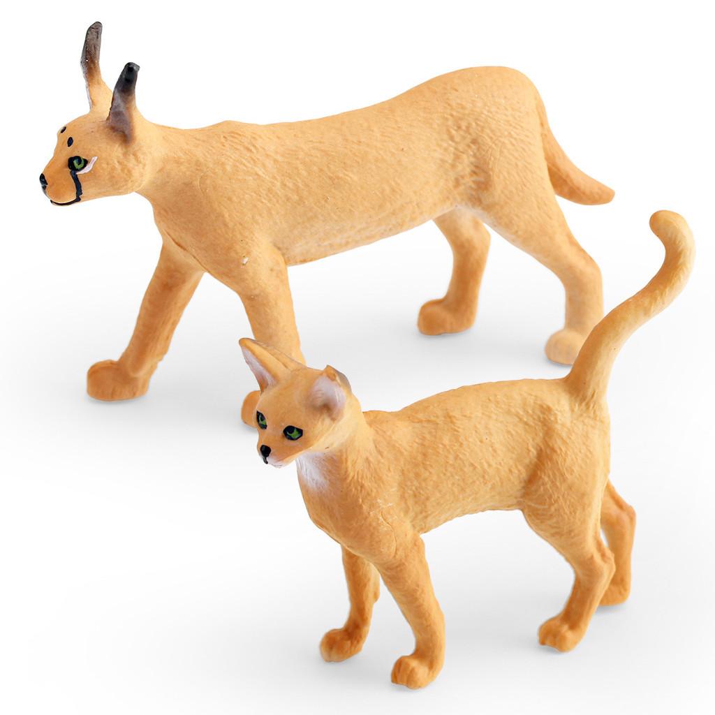 Childrens Wildlife Animal Mother Caracal Cat And Abyssinian Pvc Model Toy For Educational Play And Home Decor