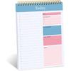 To Do List Notepad - Daily Planner Notepad Undated 52 Sheets Tear Off, 6.5" X 9.8" Checklist Productivity Organizer with Hourly Schedule for Tasks