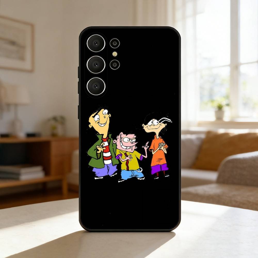 Funny Cartoon E-Ed E-Edd n Eddy Phone Case For Samsung S26,S25,24,23,22,30,21,10,9,Ultra,Plus,Lite,Black Soft Case