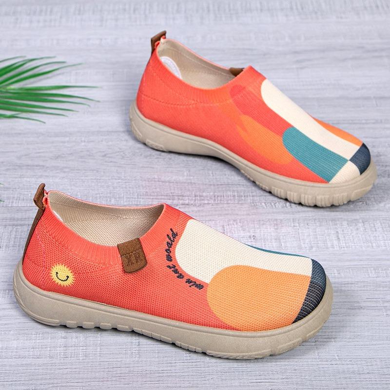 Fashion Trendy Casual Shoes 2025 New Painted Soft Surface Thick Sole Anti Slip Casual One Foot Shoes for Women Zapatillas De Deporte