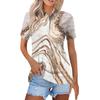 Cămașă cu mânecă scurtă cu imprimeu la modă pentru femei Casual Topuri cu nasturi