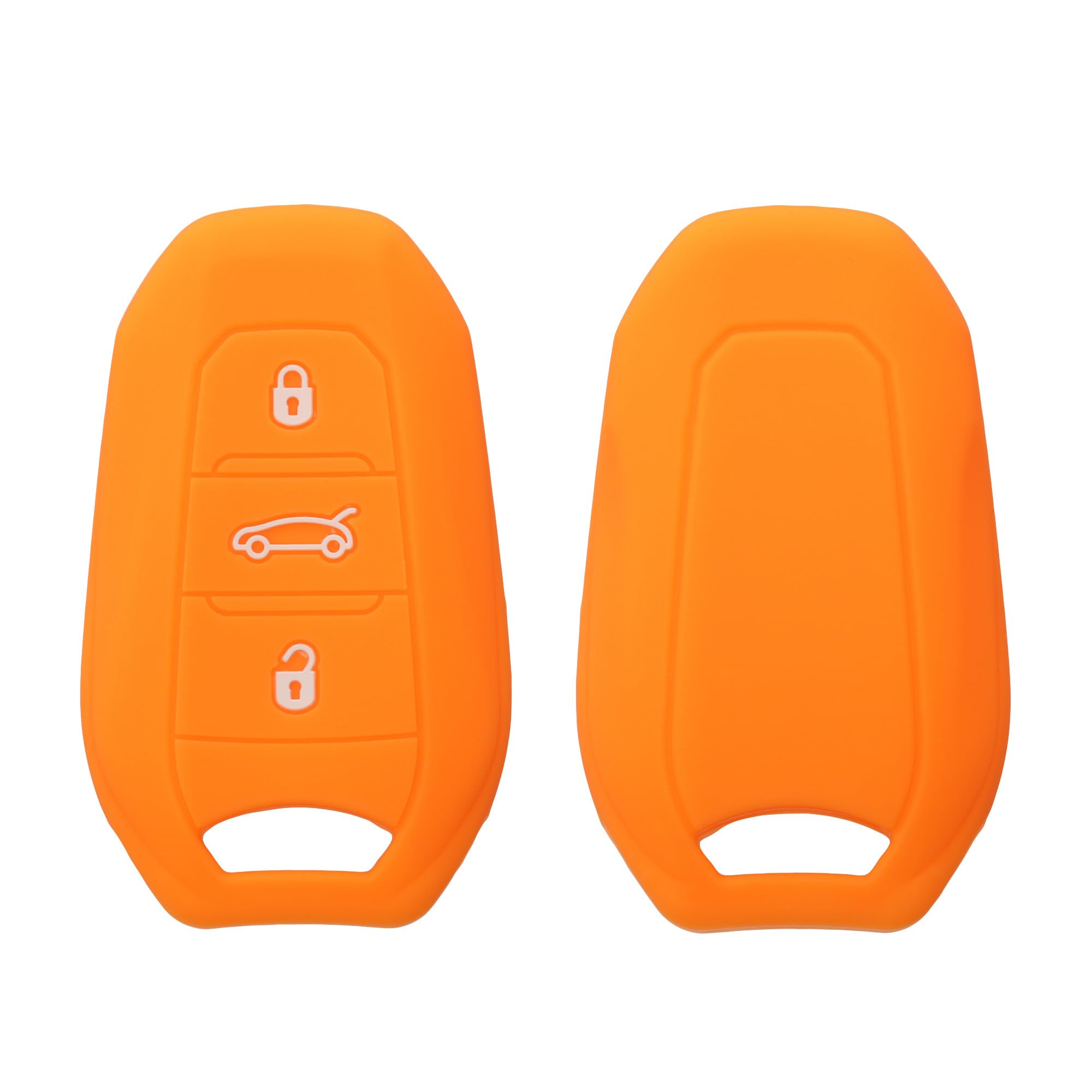 kwmobile Peugeot Citroen 3-Button Car Key Smartkey (Keyless Go Compatible M оранжевый