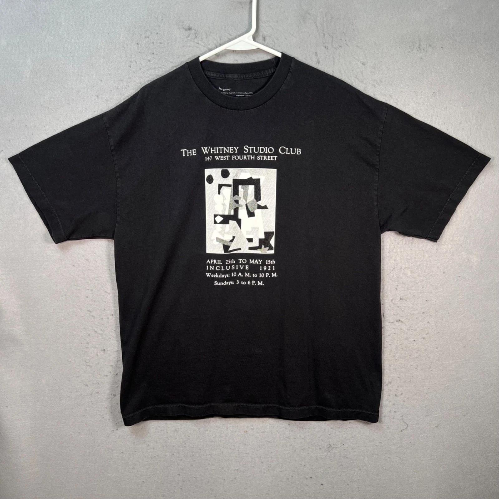 Joe Garvey The Whitney Studio Club Black Art T-Shirt Mens Large 100% Cotton 3XL