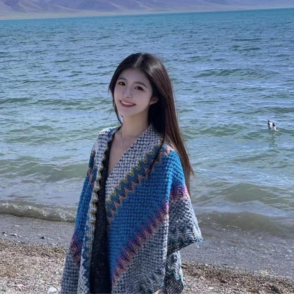 Exotischer Retro-Patchwork-Schal