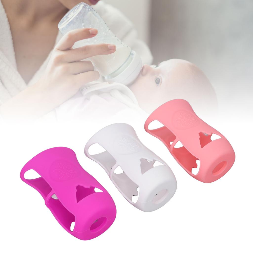 3pcs Bottle Silicone Sleeve Shatter Proof Silicone Bottle Cover Anti Flowing Sleeve for Glass Baby Bottles 8 Oz Series