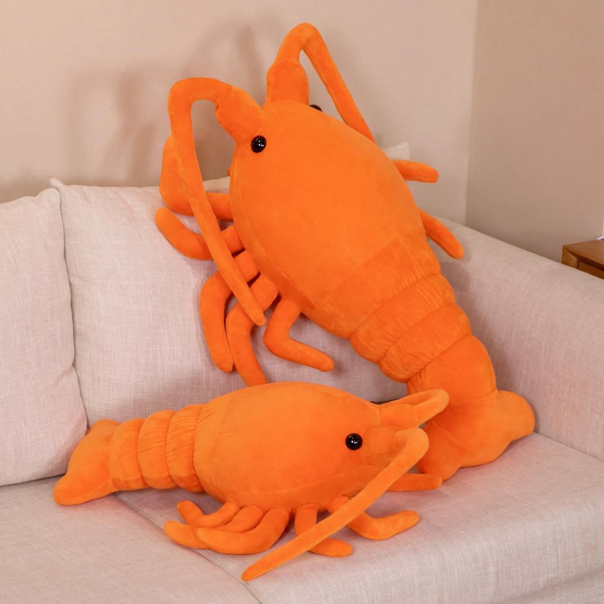 Favorite Toy Unisex Kids Red 50-65Cm Kawaii Lobster Plush Toys Stuffed Animal Shrimp Lifelike Crayfish Doll Soft Funny Pillow Birthday Gifts For Kid Baby