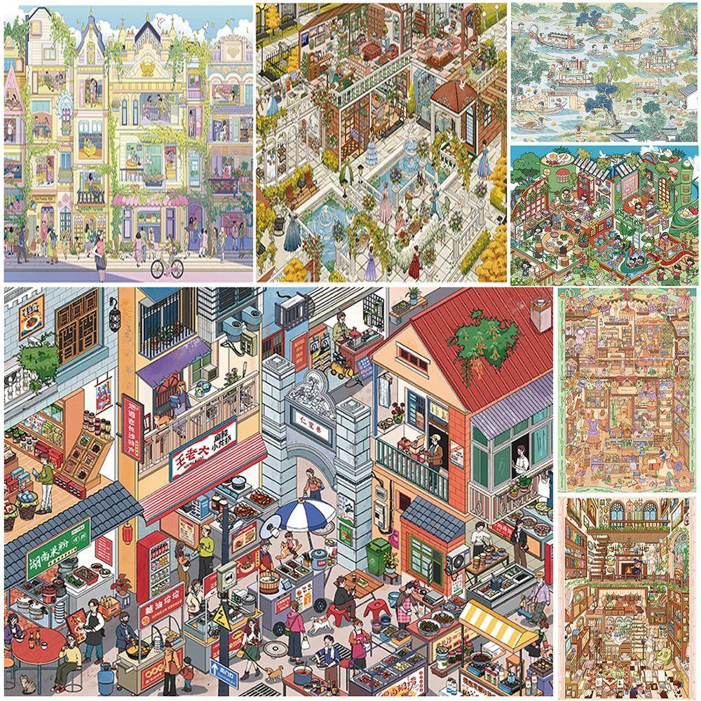 Self Adhesive Miniature Scene Sticker Set Waterproof 3D Street View Stickers