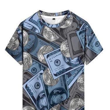 Men s print short-sleeved T-shirts, multi-sexual fashion camping parties XXS