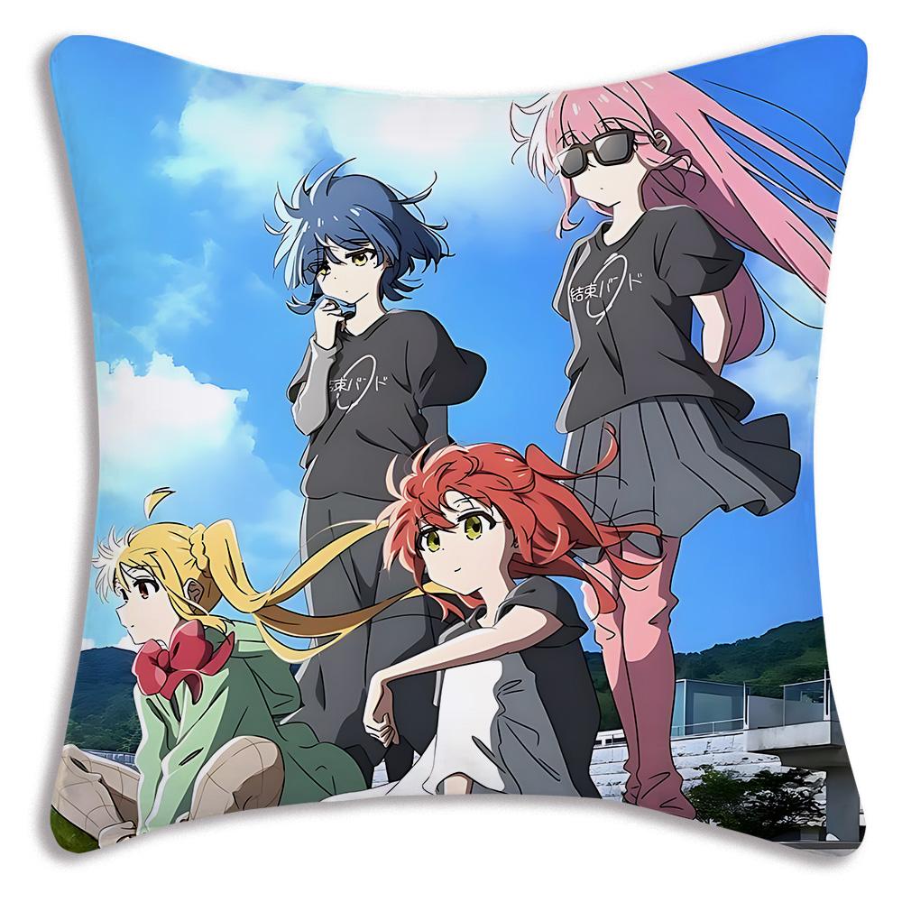 Anime B-Bocchi the Rocks Pillow Covers Cartoon Sofa Decorative Home Double-sided Printing Short Plush Cute Cushion Cover