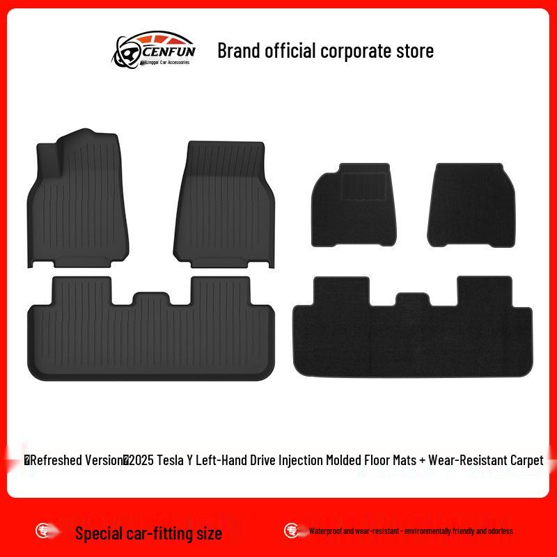 Tesla Model Y/3 Refresh Floor Mats & Trunk Storage - TPE Molded Carpets