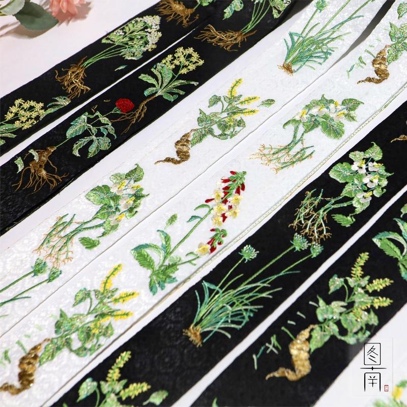 Left/Right Chinese Style Embroidered Lace Trim Fabric Collar Decoration for Hanfu Ancient Costume Skirt DIY Sewing Accessories