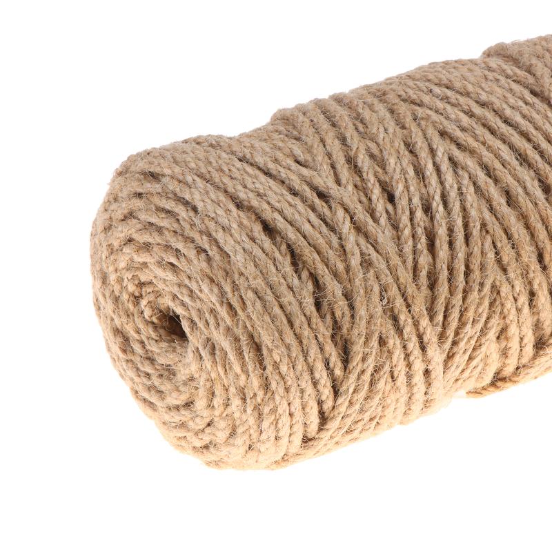 Durable Burlap Jute Rope 2-5mm Thick 1/200M Long Non-Toxic Twine for DIY Gift Wrapping Gardening Cat Tree Building