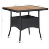 5 Piece Outdoor Dining Set Black Poly Rattan & Solid Acacia Wood