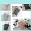 Fashionable Heart-shaped Decor Transparent Touch-screen Mobile Phone Bag For Women
