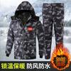 Costume en Velours Homme Salopette Épaisse Vêtements d'Extérieur Anti-Froid Coupe-Vent Imperméable Chaud Vêtements de Travail