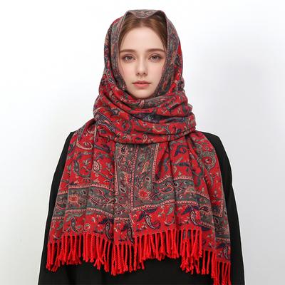 Kaschmir Pashmina Schal Damen Wickel Warm Winter Schals Design Druck Damen Foulard Baumwolle Stolen Schal