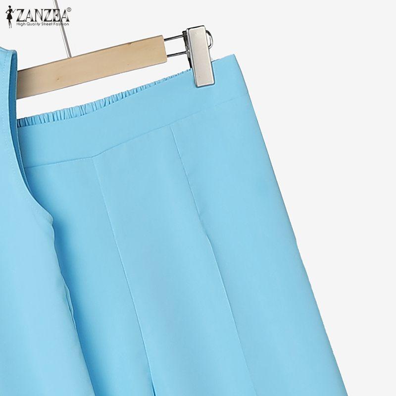 ZANZEA Women Sleeveless Vest Tops and Long Pants Casual Two Piece Suit Sets