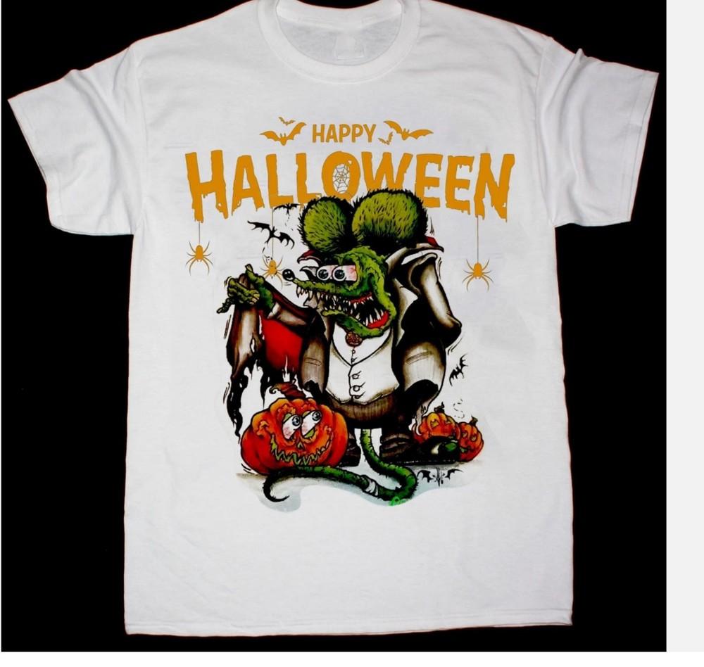 

Happy HALLOWEEN Ed Roth Rat Fink Gift For Fan White S-2345XL T-shirt L