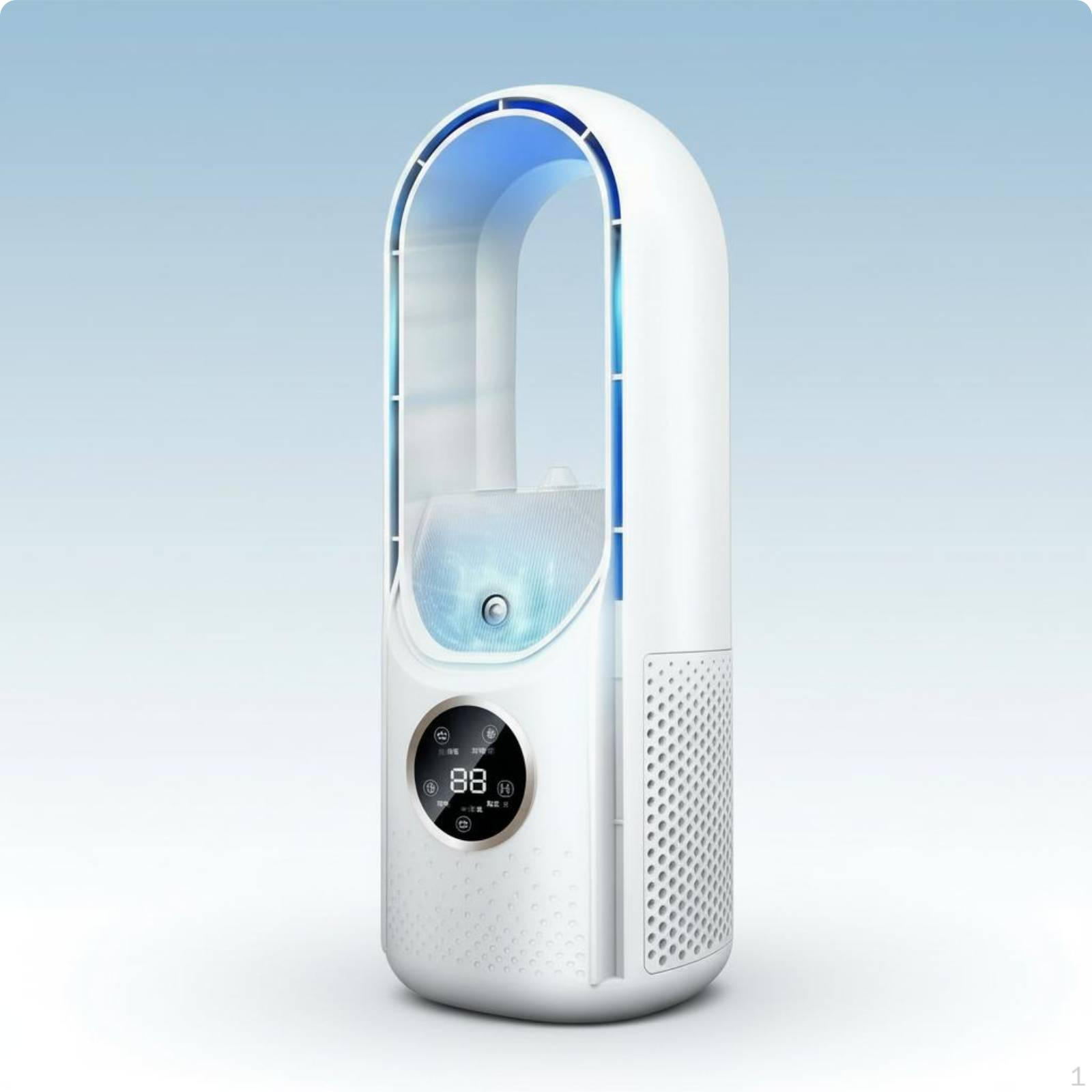 Bladeless Spray Fan USB Powered Desktop Humidifying 6 Speeds Room Chiller White белый