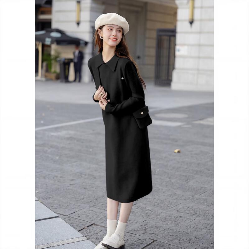 Chic Doll Collar Knitted Dress Set