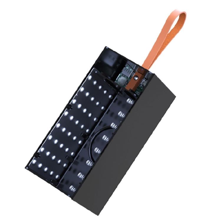 DIY 40x18650 Power Storage Box, DIY Power Case Box with LED Lights Case Support PD Charging/Wireless Charging Functions
