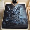 1PC Alien Print Flannel Blanket, High Quality All Seasons, Home Decor, Warmth and Comfort, Perfect for Christmas Gifts