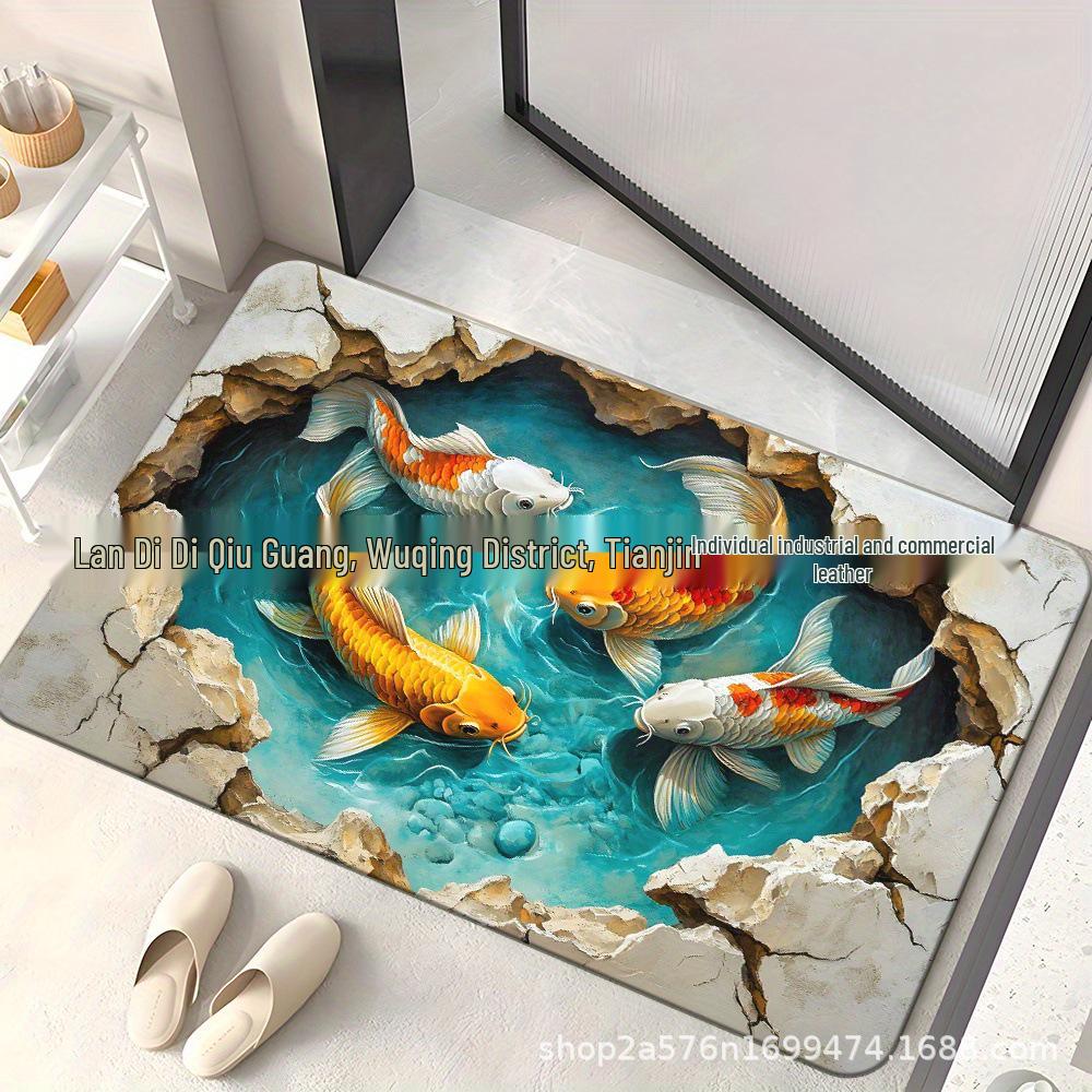Ocean 3D Entrance Mat: Dirt-Resistant, Easy-Care, and Water-Absorbent