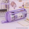 Transparent Cylindrical Pencil Case - Multi-functional, High Capacity for Primary & Secondary Students