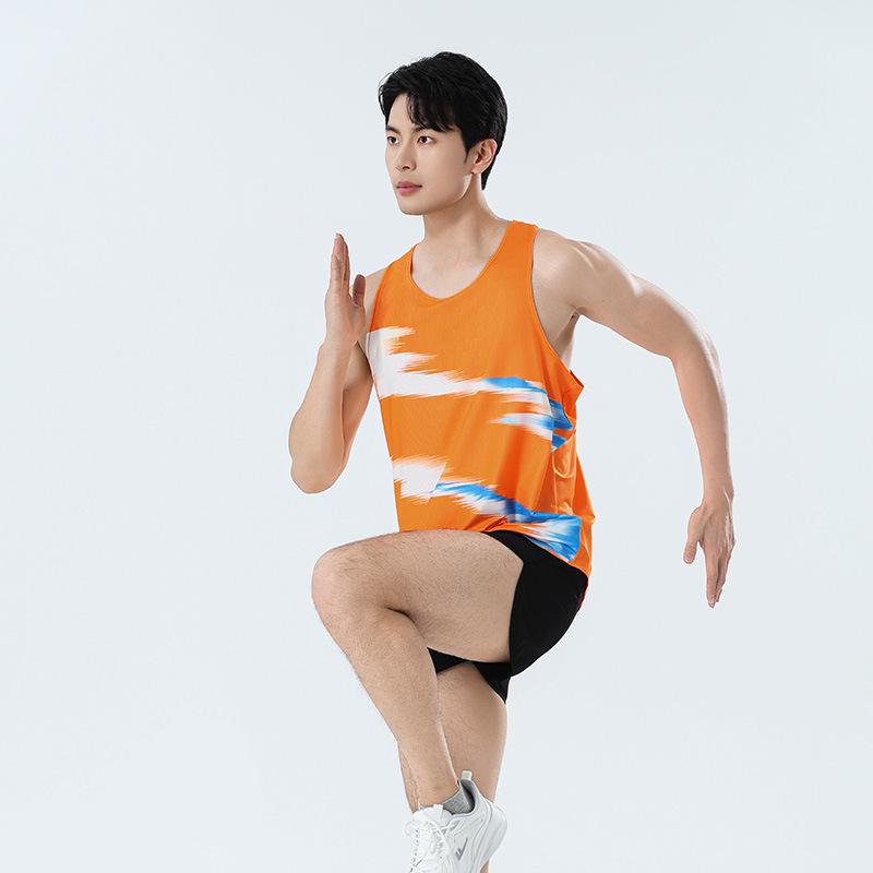 Men's Quick-Dry Track and Field Training Vest and Shorts Set for Marathon & Physical Education Competition