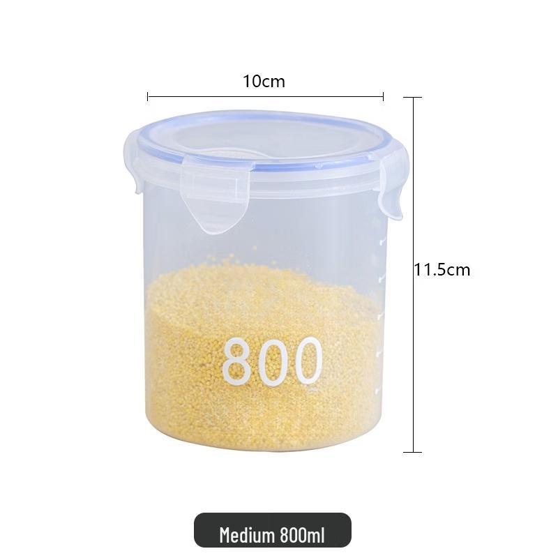 ZISIZ Transparent Airtight Food Storage Containers (800ml, 5-Pack)
