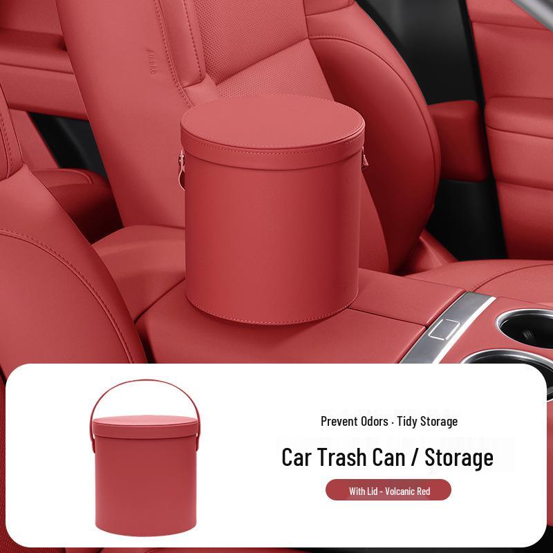 Multifunctional Handheld Car Trash Can with Lid