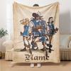 Custom Name Three Musketeers Theme Printed Blanket Perfect For Couch Bed Travel Outdoor Use Machine Washable Cozy Durable