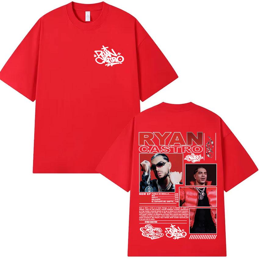 Rapper Ryan Castro Music Album Tour 2025 Merch Graphic Tshirt Men Casual Cotton Oversized T Shirts Aesthetic ONeck Loose Tops
