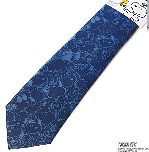[Shikisai no Mise] Snoopy Necktie, Cute Anime Character Necktie Silhouette (Blue)