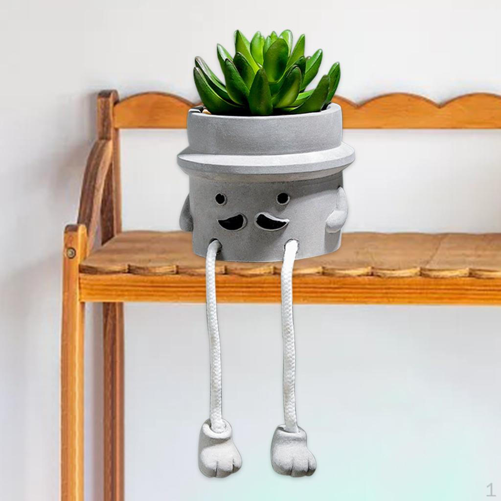 

Potted Artwork Garden Sculpture Charming Cement er Mini Faux for Season Holiday Centerpiece Desk Beard