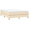 3144180 vidaXL Lit à sommier tapissier avec matelas Crème 140x200 cm Tissu