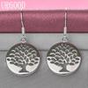 925 Sterling Silver Tree Shaped Pendant Earrings Wedding Jewelry