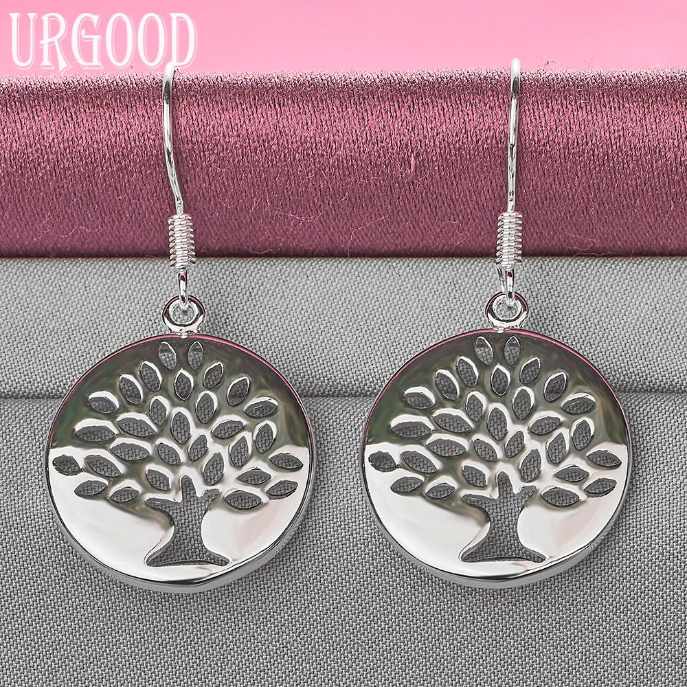 925 Sterling Silver Tree Shaped Pendant Earrings Wedding Jewelry