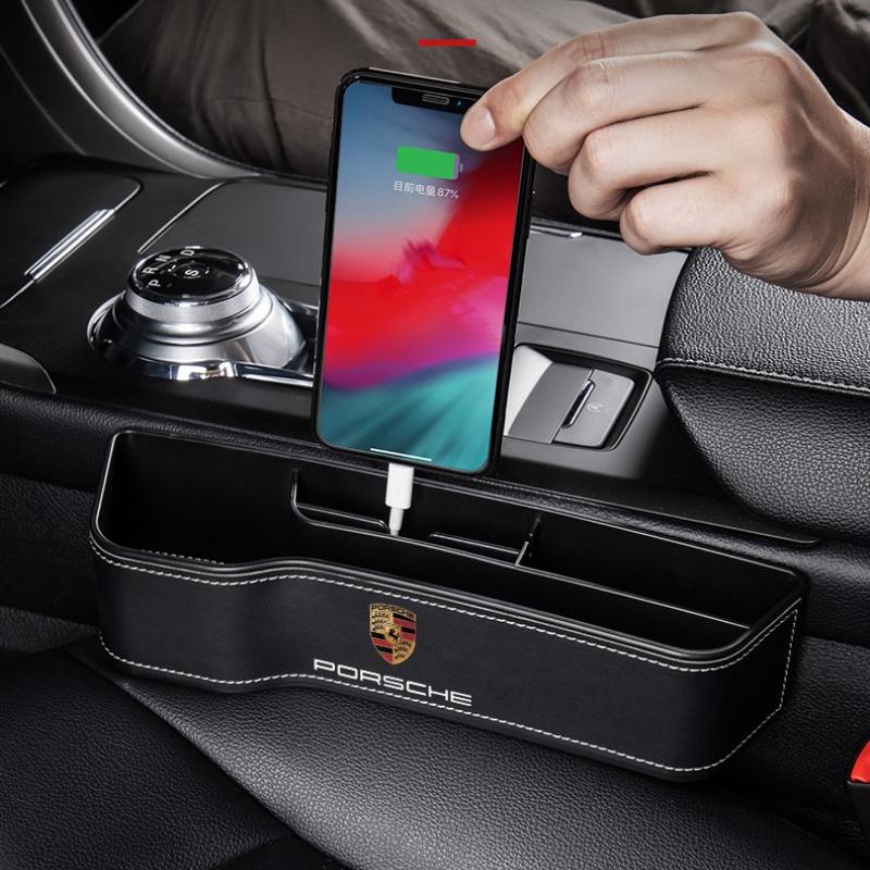 2 ks Multifunkční organizér na sedadlo do auta Úložný box do mezery sedadla Pro Porsche 911 918 928 944 968 Boxster Carrera-GT Cayenne Macan Panamera
