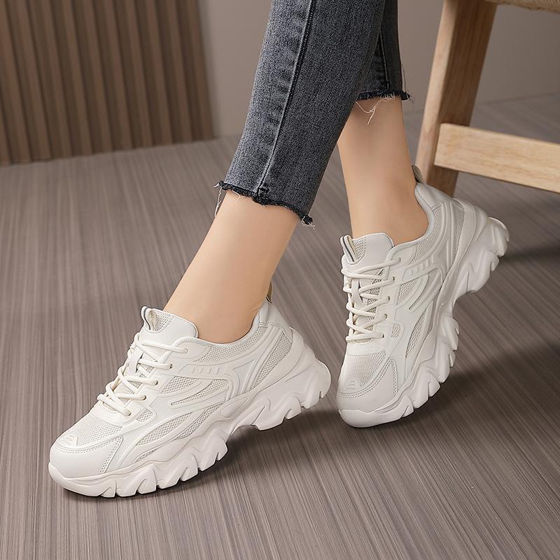 Breathable Mesh Dad Shoes Women's Summer New Platform Shoes Soft Bottom Ultra Light Sneaker Stylish Height Increasing Women's Shoes