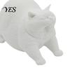 Modern Home Decoration 3D Printed Cute Yawning Chubby Cat Figurine, Black White, Wide Stable Anti-Tipping Base, Desk Decor Desktop for Pet Shop