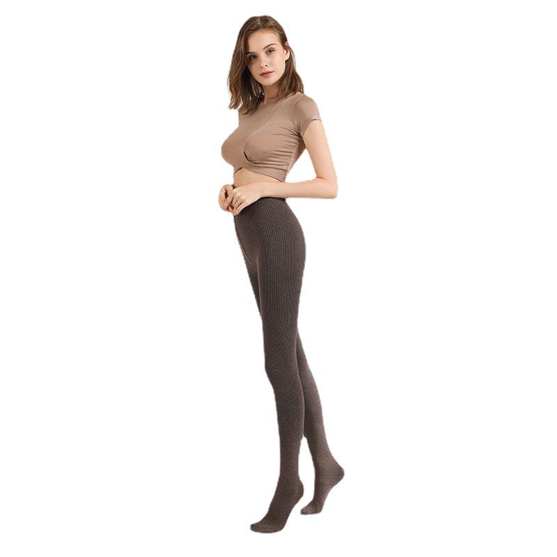Clearance Velvet Thickened Cotton Tights - Women's Striped Slimming Shaping Warm Pantyhose Stockings