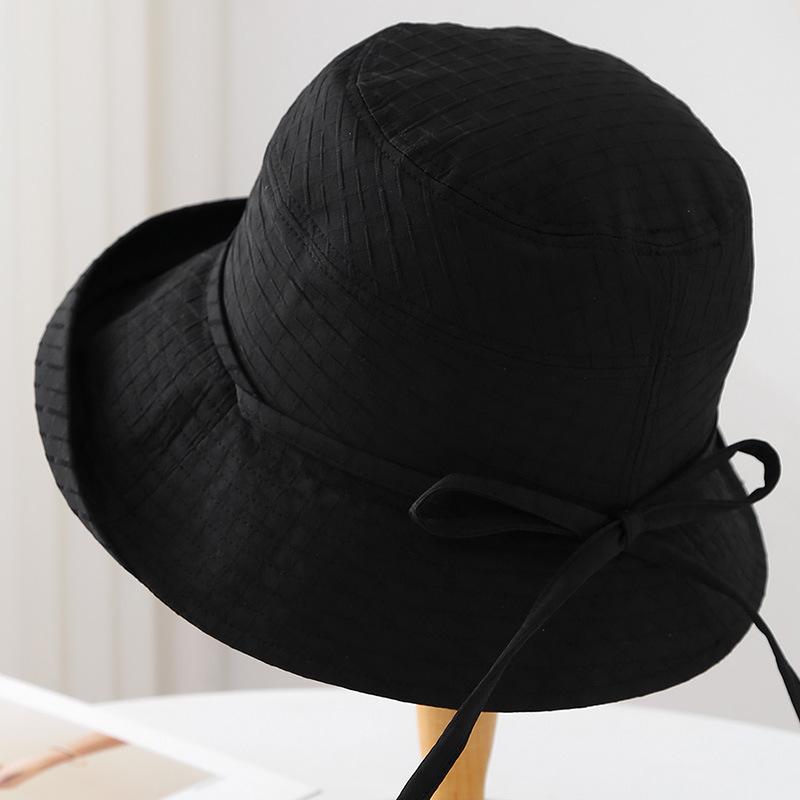 Korean Niche Pleated Fisherman's Hat Children's Summer Sunshade Sunscreen Sun Hat Advanced Sense Plain Face Washbasin Hat