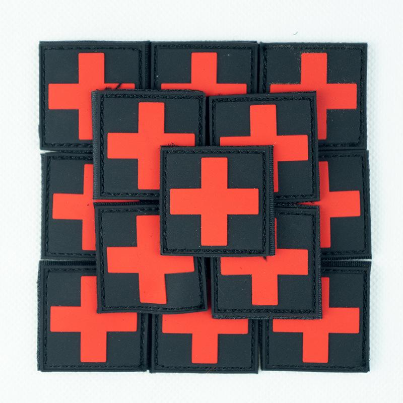 PVC Hook & Loop Red Cross Medical Patch for Outdoor Rescue and Tactical Gear