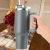 Becher mit Griff Deckel Stroh 40oz Edelstahl Wasserflasche Vakuum Thermos Cup Reise Auto Thermische Kaffeebecher Kappe Sport